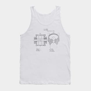 Glass Furnace Vintage Retro Patent Hand Drawing Funny Novelty Gift Tank Top